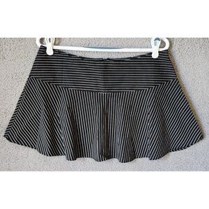 Vtg Y2K Espresso Women's L Micro MiniLow Rise Circle Skirt Black/White Striped